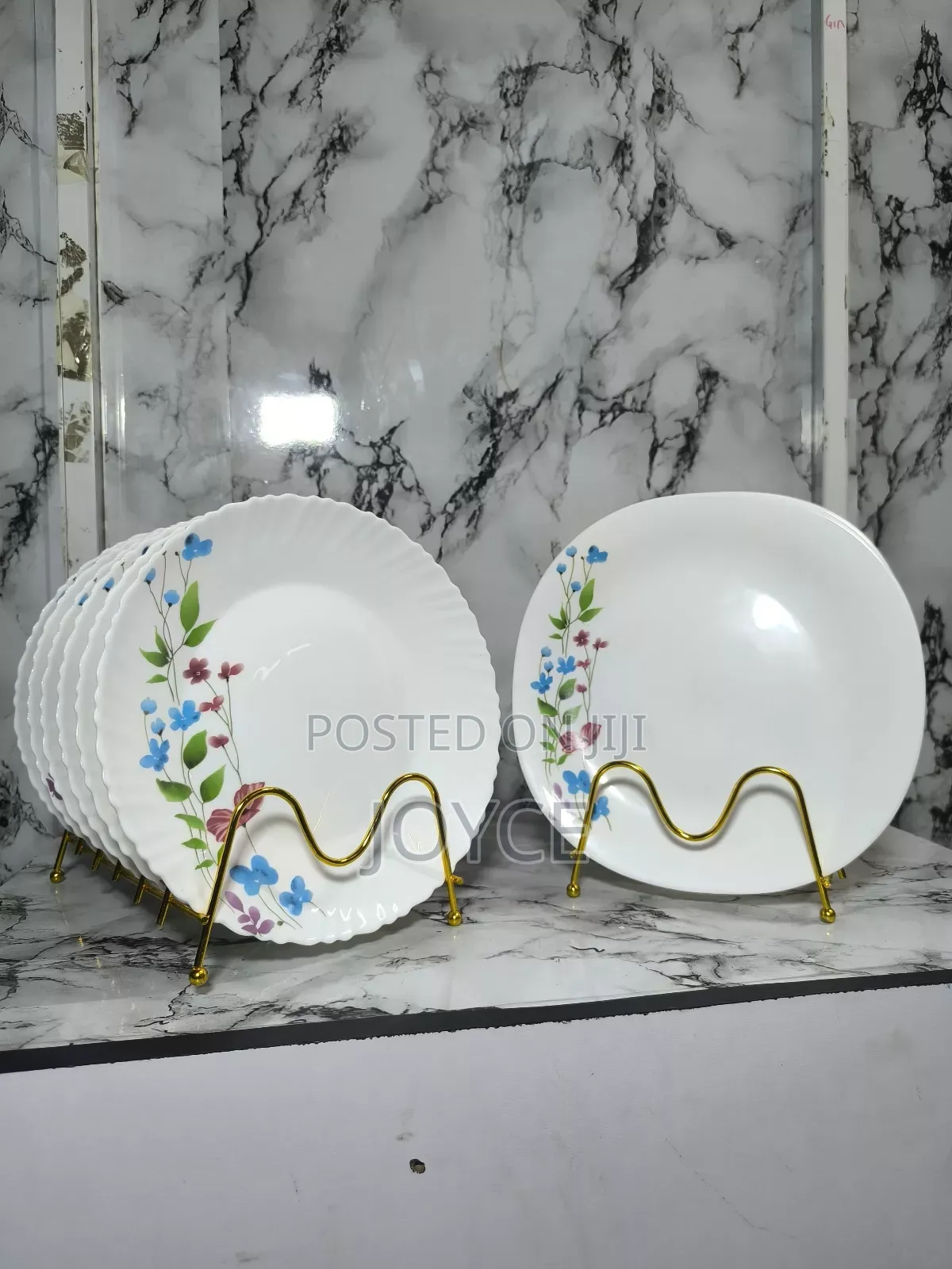 6 PCS Ceramic Flowered Dinner Plates