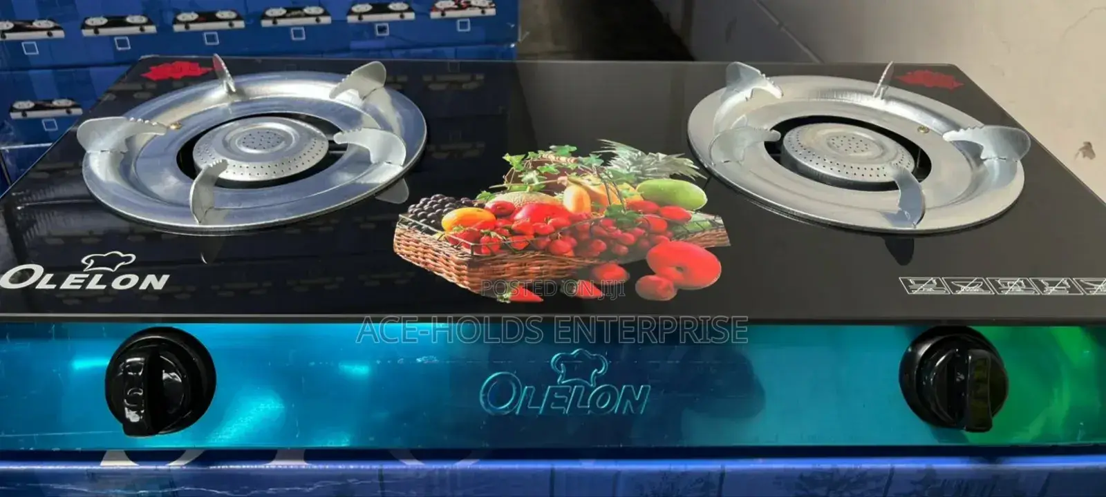New Olelon 2 Burner Glass Top Gas Cooker
