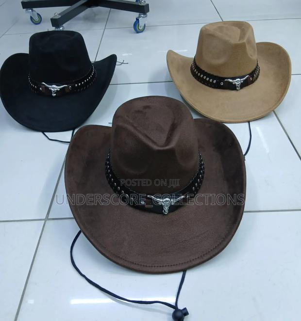 Unisex Summer Sun Solid Cool Wide Brim Western Cowboy Hat - main view