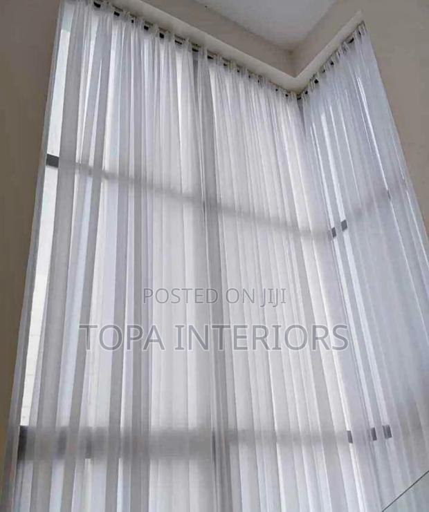 Long Window White Sheer Curtains for Living Room