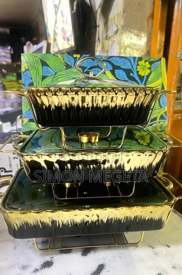 3 PCS Ceramic Chaffing Dishes 3 L , 2.5l and 1.8