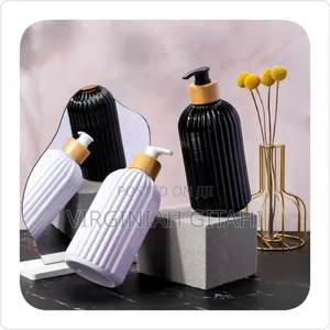 White Black 500ml Strip Soap Dispenser With Bamboo Pump