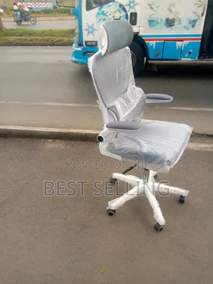White Executive Office Chair With Headrest