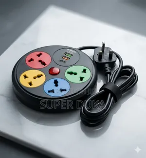 Compact, Round Power Extension With Usb Port