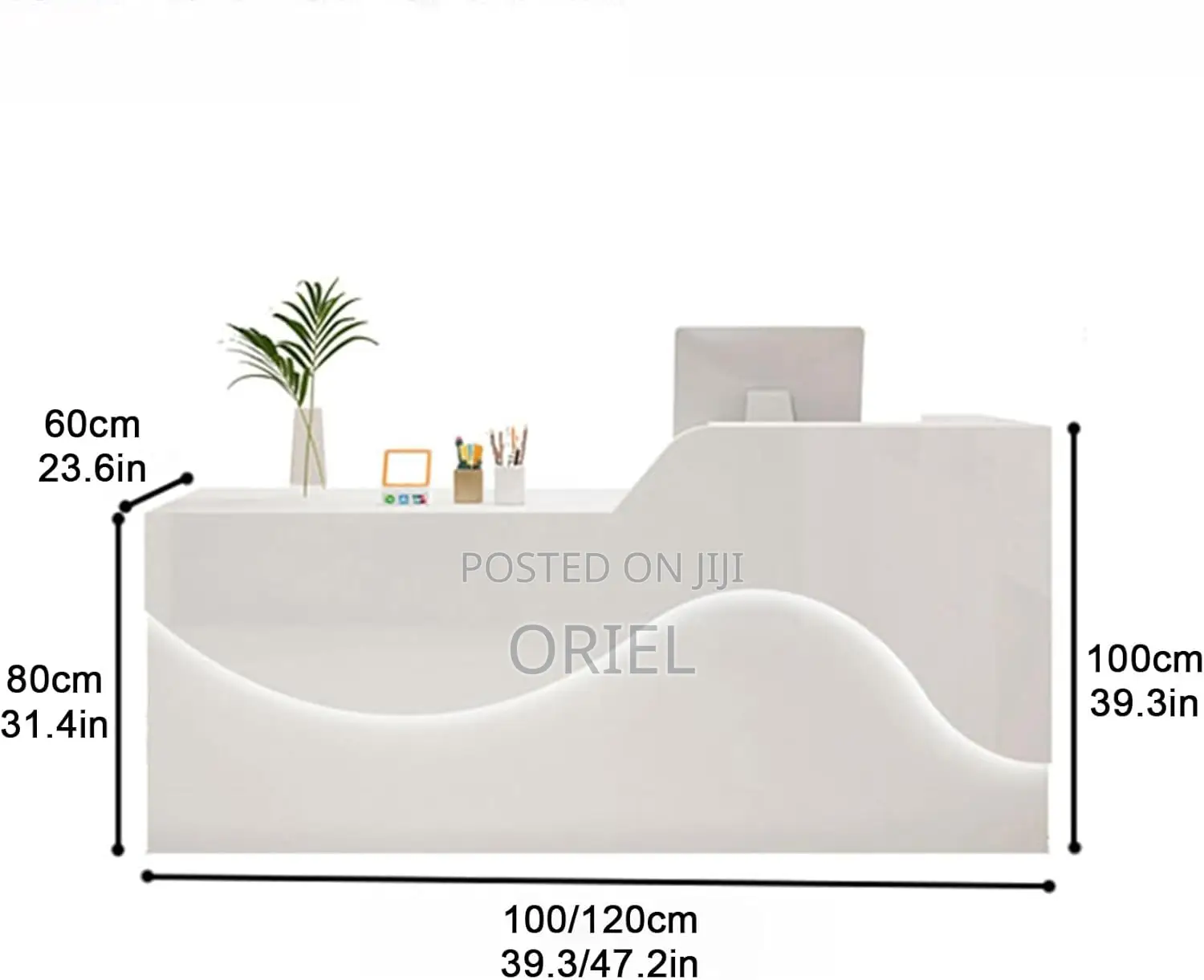 Recption Desk : 1.8m Sleek Professional Office Reception Desk