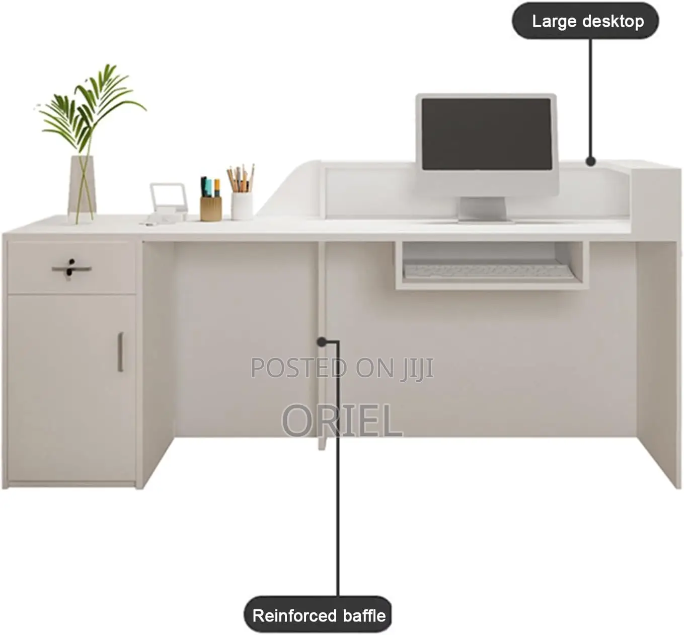 Recption Desk : 1.8m Sleek Professional Office Reception Desk