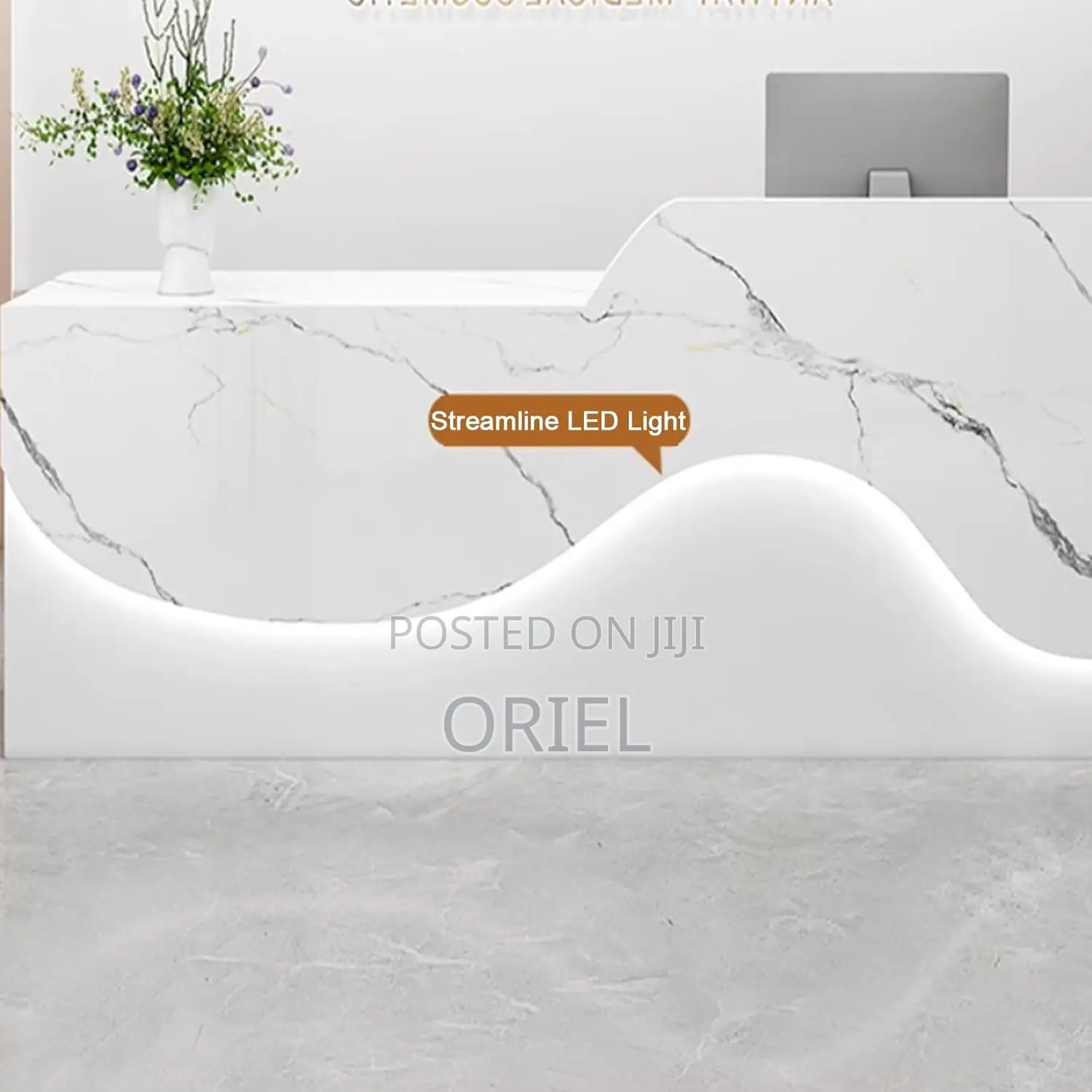 Recption Desk : 1.8m Sleek Professional Office Reception Desk