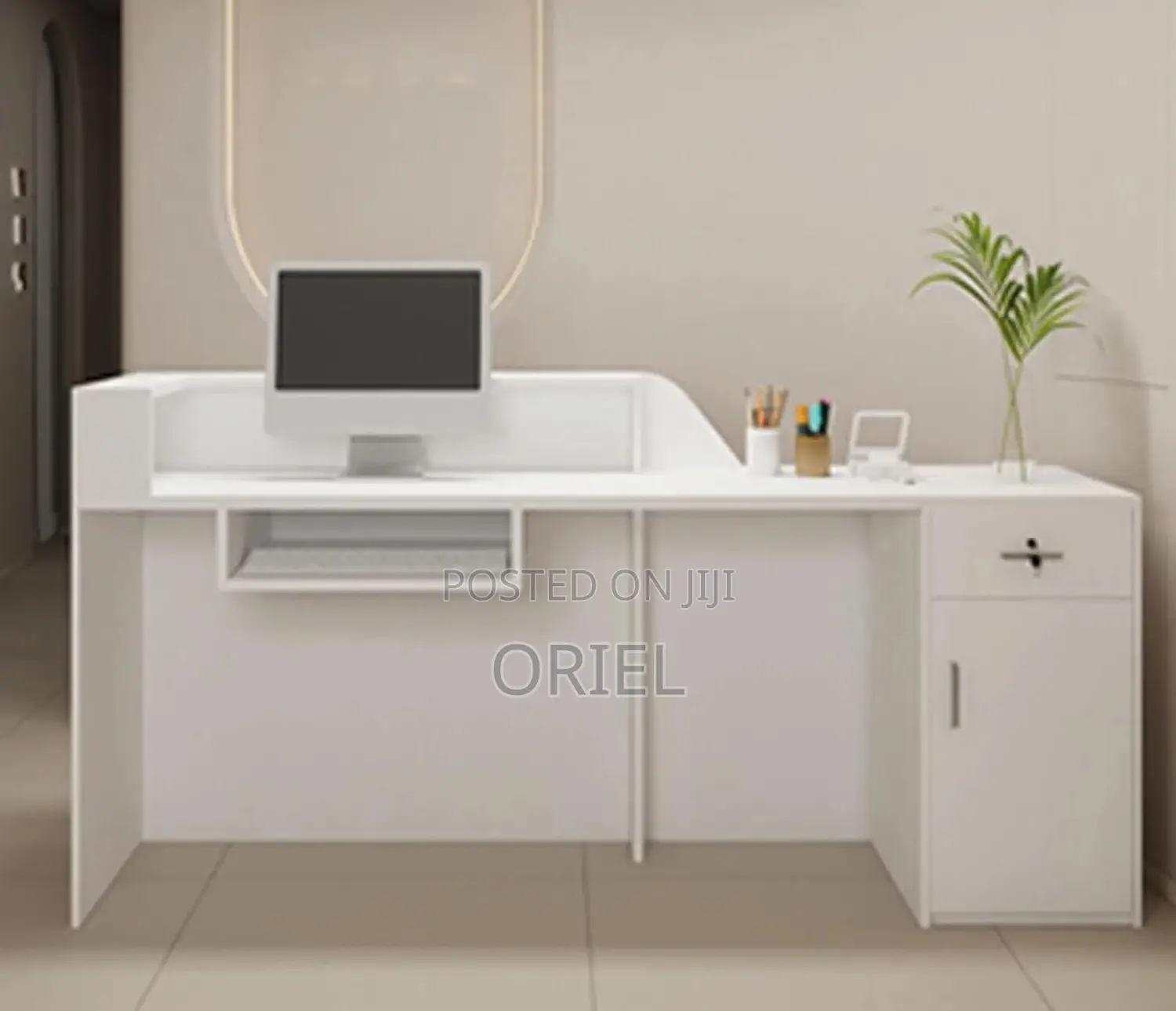 Recption Desk : 1.8m Sleek Professional Office Reception Desk