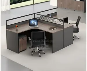 Office Workstation : 2-Way Curved Modular Office Workstation