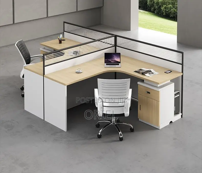 Office Workstation : 2-Way Curved Modular Office Workstation