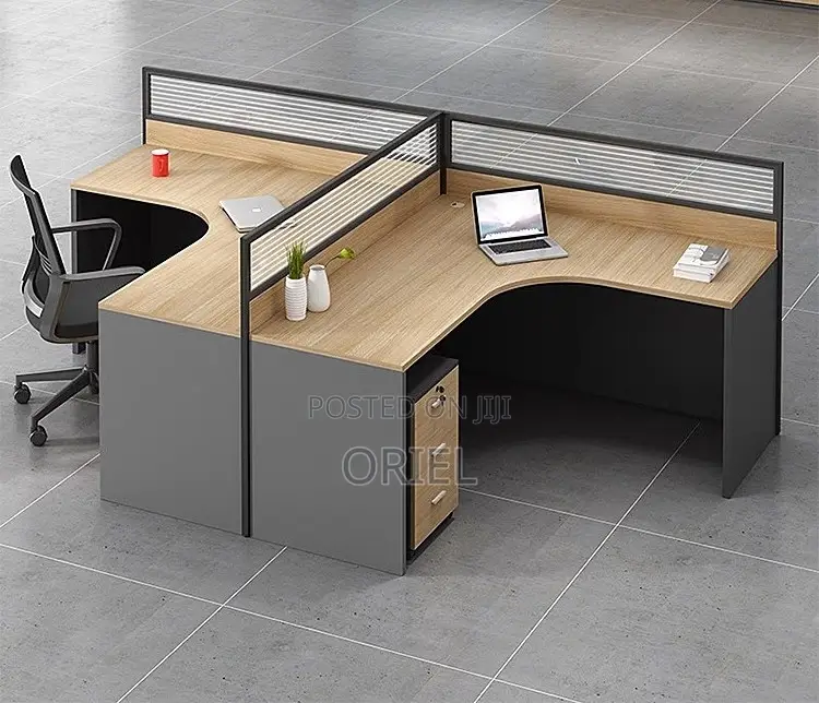 Office Workstation : 2-Way Curved Modular Office Workstation