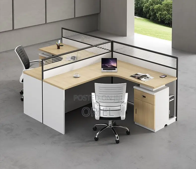 Office Workstation : 2-Way Curved Modular Office Workstation