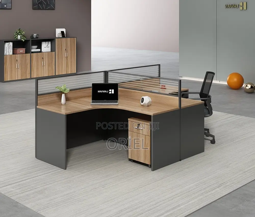 Office Workstation : 2-Way Curved Modular Office Workstation
