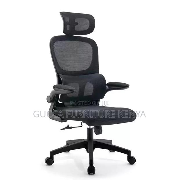 Ergonomic Computer Chair With Lift-Up Armrests - thumbnail 3
