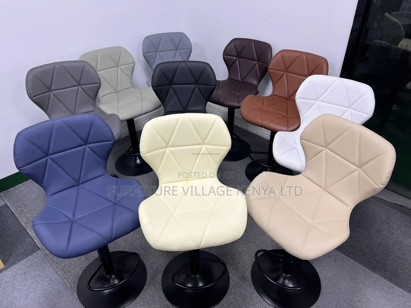 Barstool; Pu Leather Height Adjustable Counter Barstool