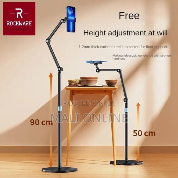 Adjustable Phone Tablet Stand Holder Bracket Telescopic 98cm - thumbnail 2