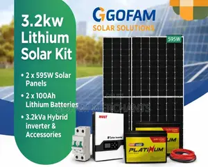 3kw Solar System With 2pieces Chloride 100ah Lithium Batteries