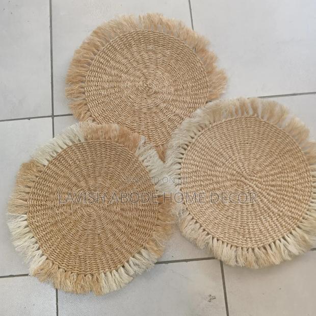 Decorative Sisal Mats . Can Be Used as Placements or Wall Decor - thumbnail 2