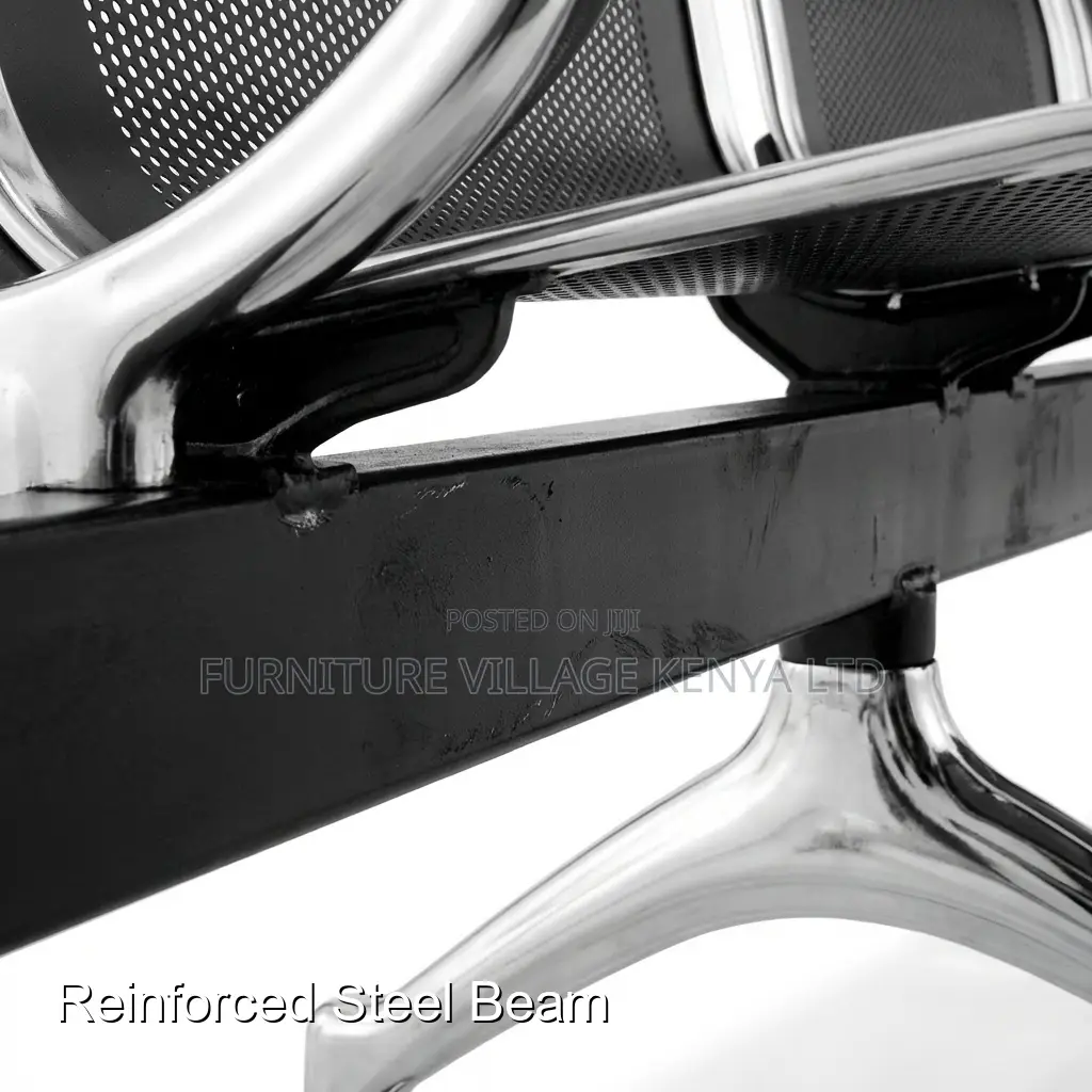 Office Bench; 3-Link Stainless Steel Reception Bench