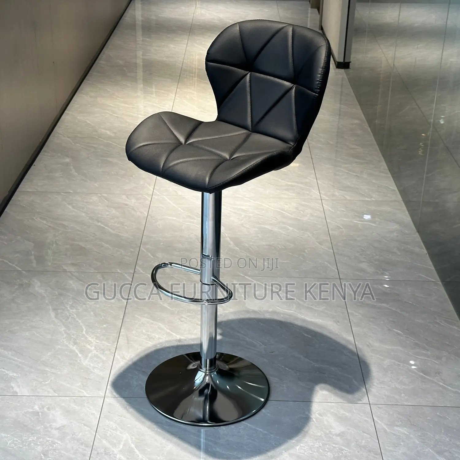 Leather Cushioned Adjustable Counter Barstool