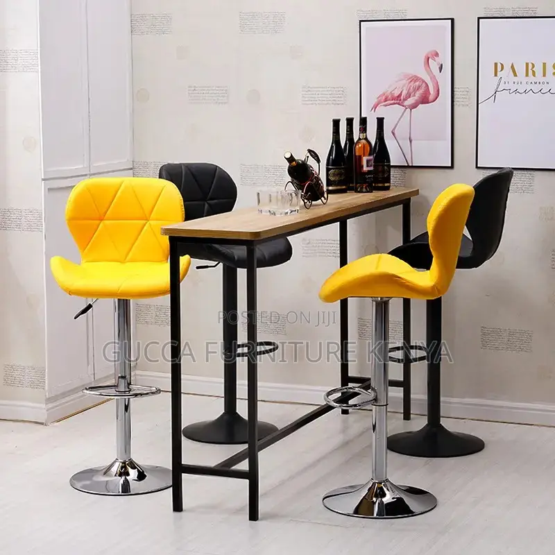 Leather Cushioned Adjustable Counter Barstool