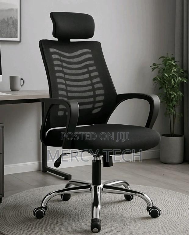 Secretarial Mesh Office Chair With Headrest