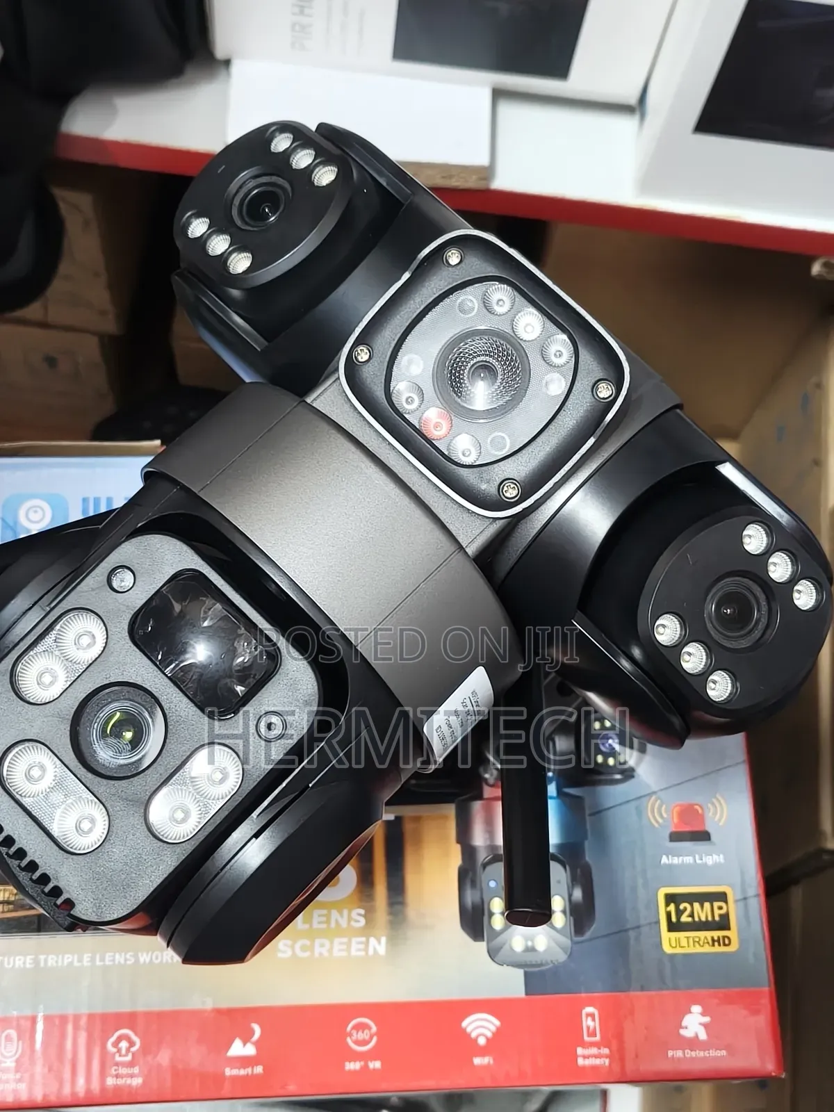 Wifi Ip Camera Outdoor Triple Lens Human Detection