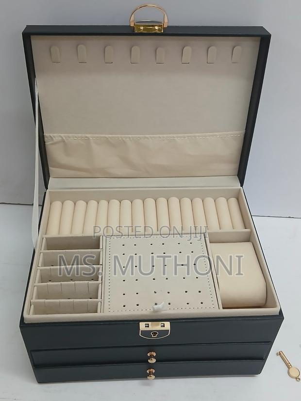Lockable, Multi-Layered Jewelry Organizer Box, - thumbnail 3