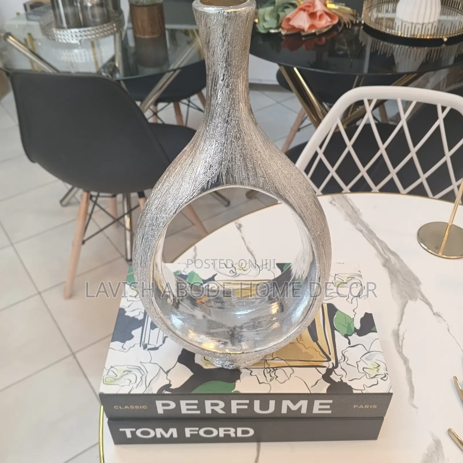 Silver Flower Vase .