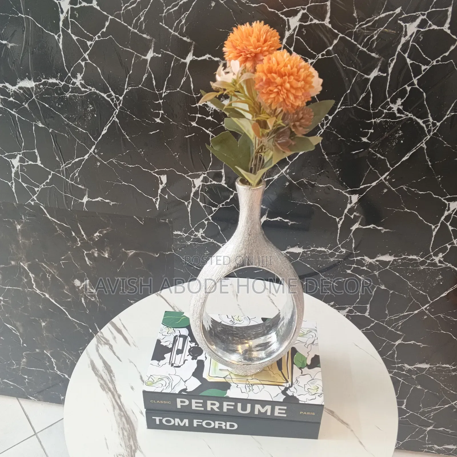 Silver Flower Vase .