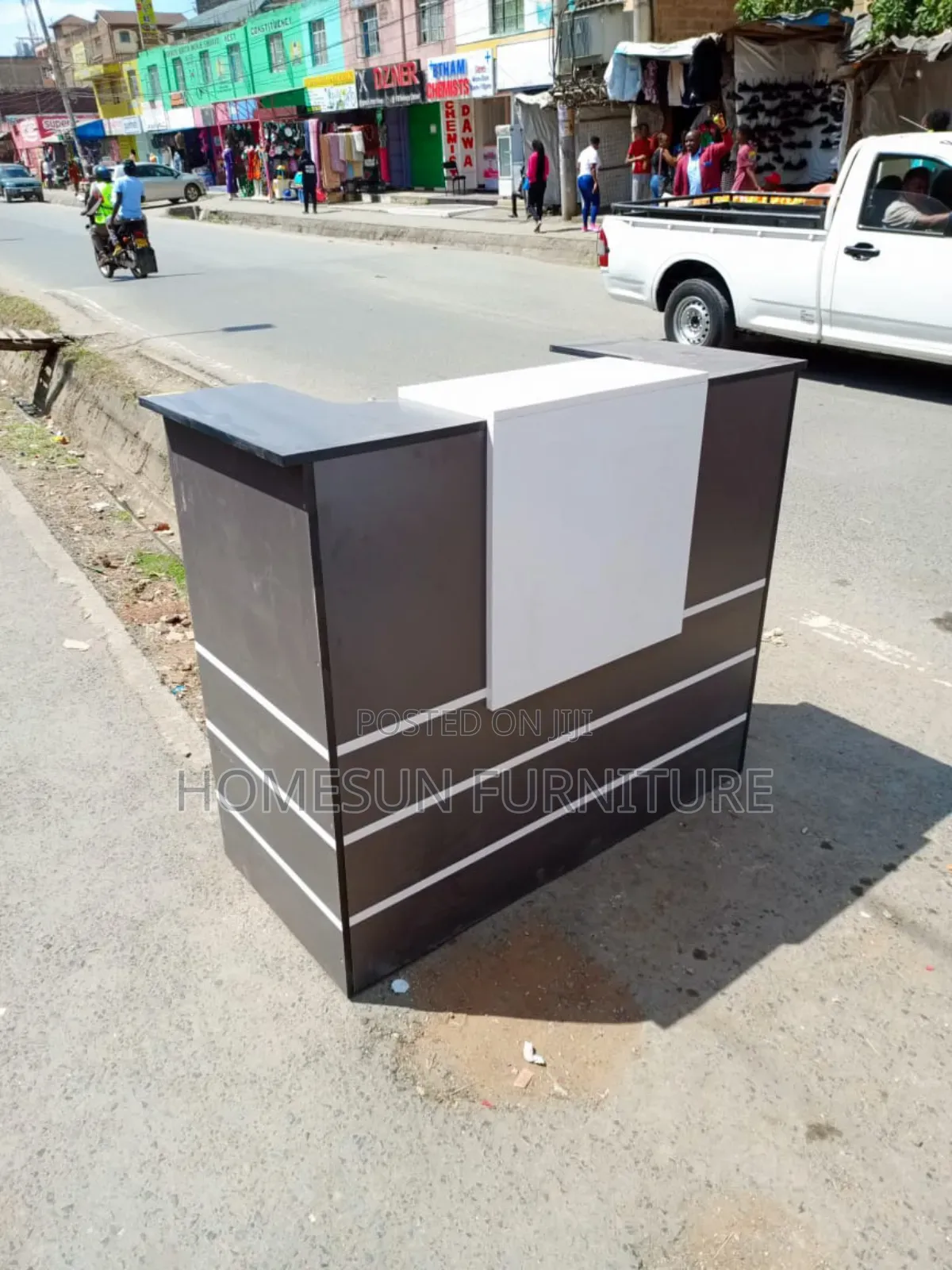 Grey and White 1m Reception Desk