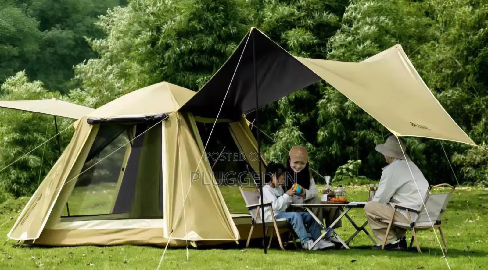 2 in 1 Camping Tent With an Outdoor Tarp/3-4 Persons