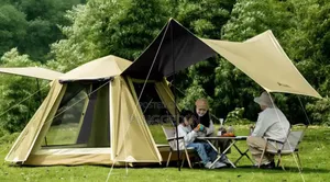 2 in 1 Camping Tent With an Outdoor Tarp/3-4 Persons