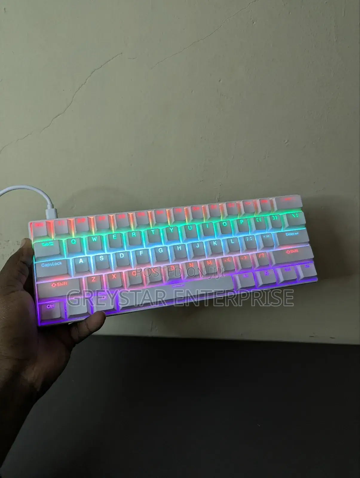 Usb Wired 61 Keys White Mechanical Gaming Keyboard Backlight