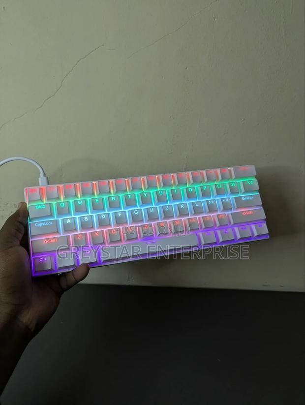 Usb Wired 61 Keys White Mechanical Gaming Keyboard Backlight