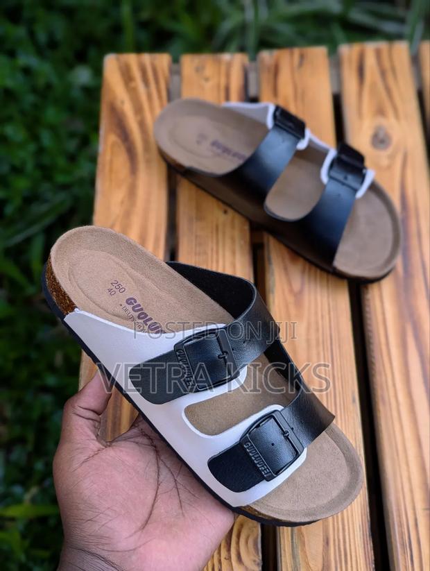 Cork Unisex Sandals Black and White