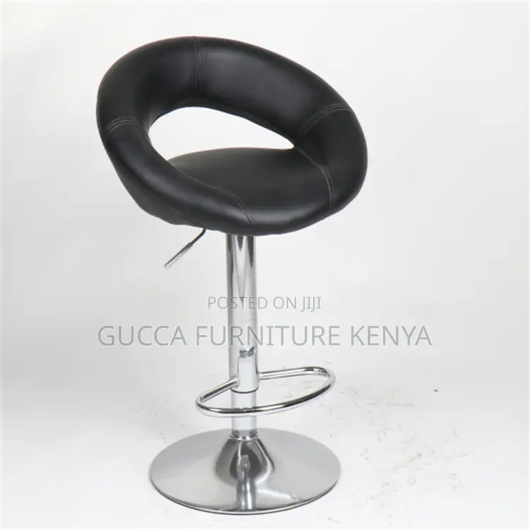 360-Degree Turn Leather Counter Chair