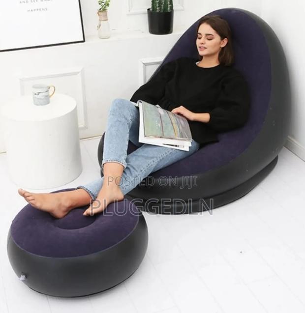 *Inflatable Deluxe Lounge Seat With Foot Rest. - thumbnail 2