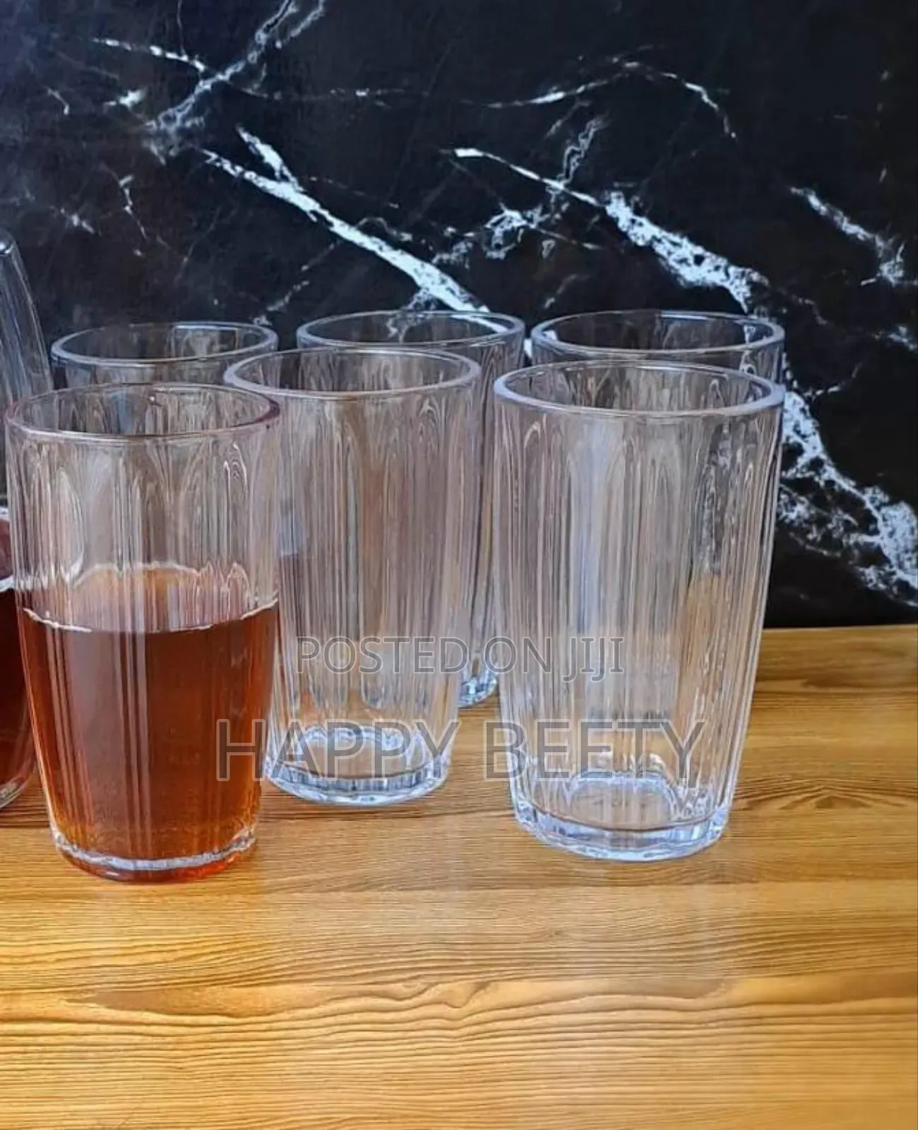  *Clear 6pc Glass *Material:* Hard Glass