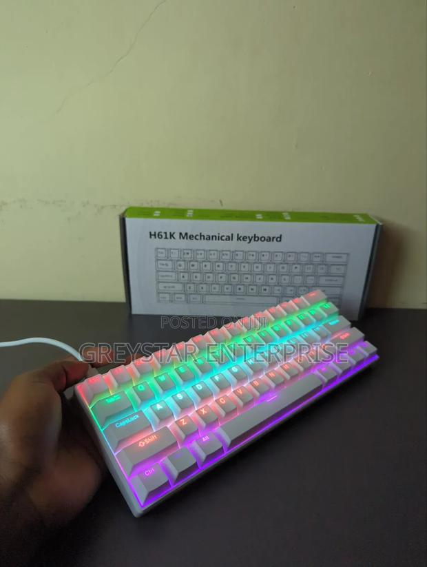 61 Keys Backlit RGB Mechanical Gaming Keyboard White Keyboard