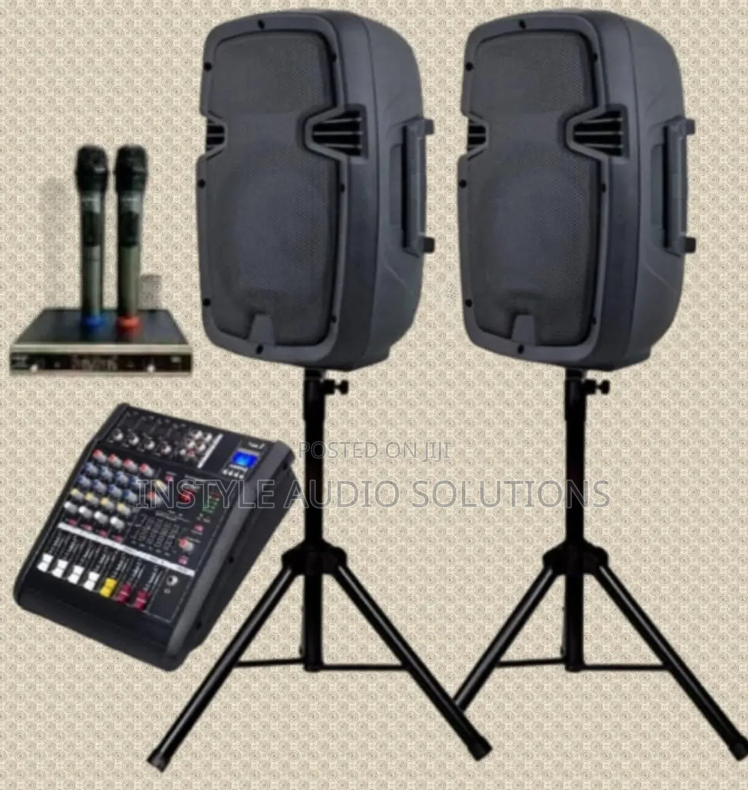 4 Channels Mini Sound System (2)15" Plastic Mid Range Speakers