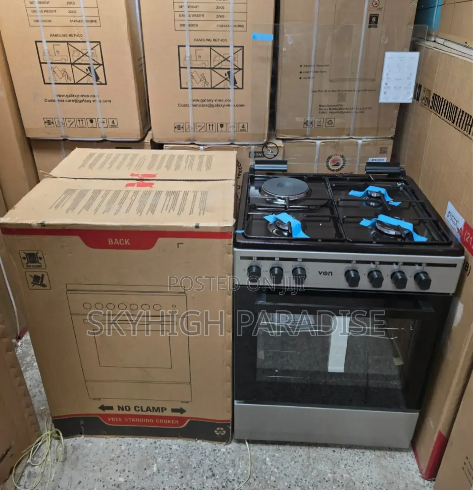 60*60 Von Cooker 3 Gas + 1 Electric Standing Cooker