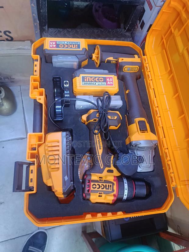 2 in 1 Ingco Combo Brushless Drill With Cordless Grinder