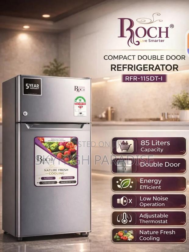 90 Litres Roch Double Door RFR-115 Dt-1 Refrigerator