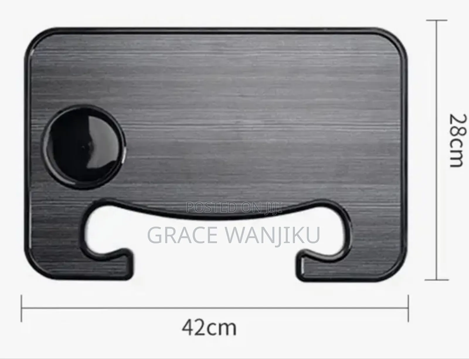 *Wooden Slotted Steering Wheel Table Tray