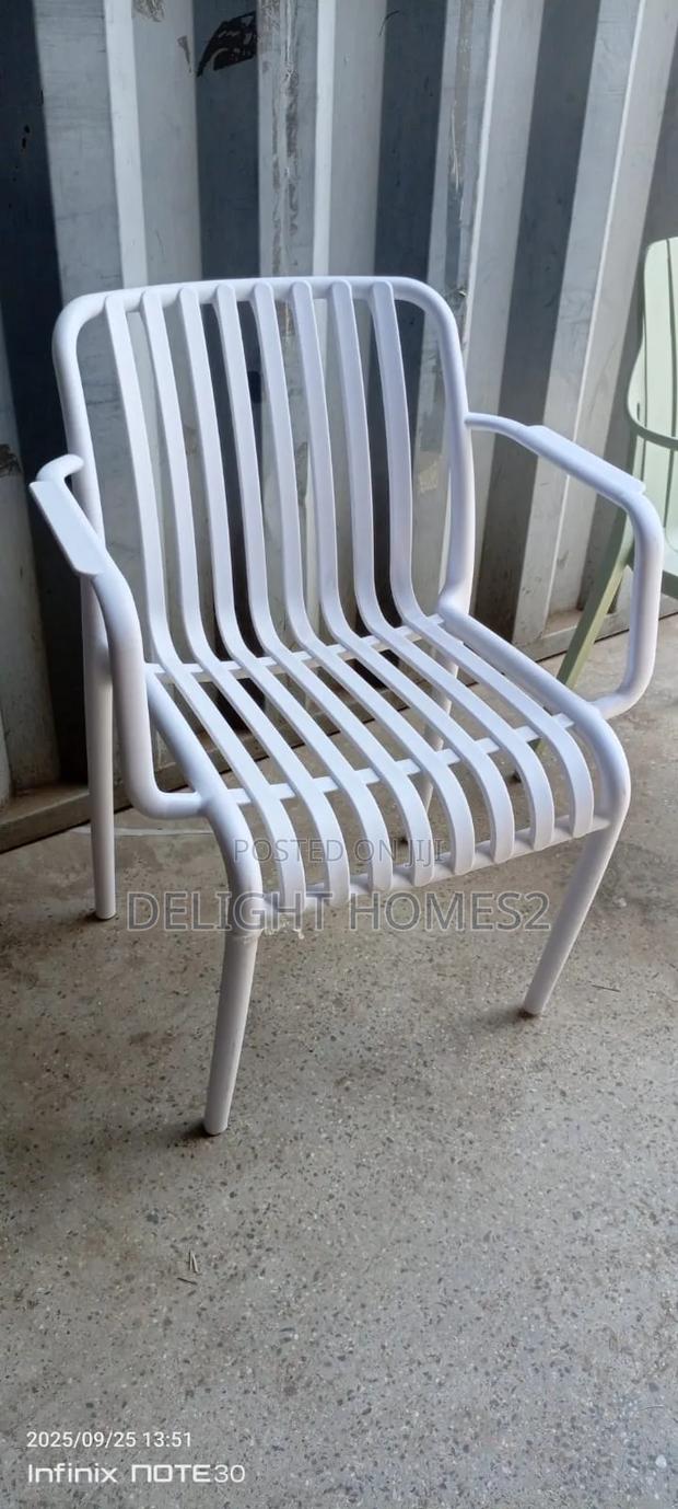 Modern Stackable White Plastic Chair