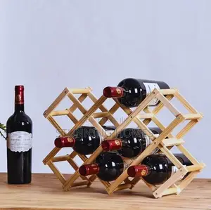 10 Slot Wooden Foldable Wine Rack