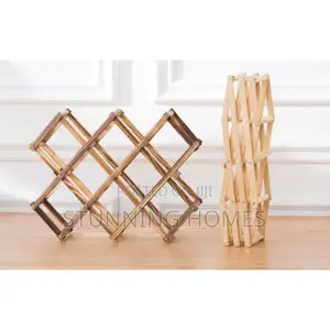 10 Slot Wooden Foldable Wine Rack
