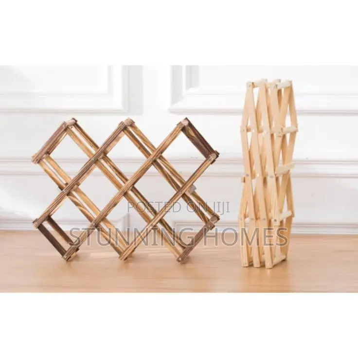 10 Slot Wooden Foldable Wine Rack