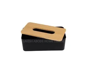 Black Bamboo Cover Serviette Holder